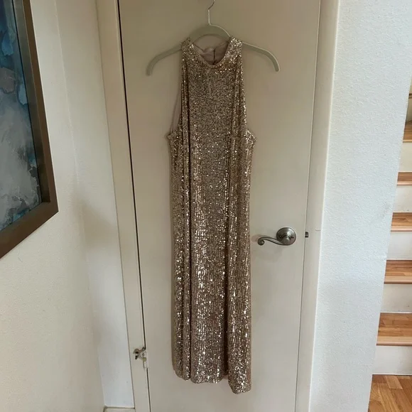 ann taylor gold sequin dress Jenny Dress in Gold Sequin S main image 1